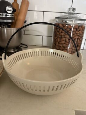 Hearth & Hand With Magnolia Beige Stoneware 12" Colander Serving  Style Bowl